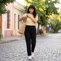 Pantalón Formal Slim Botón Oculto Negro lifestyle