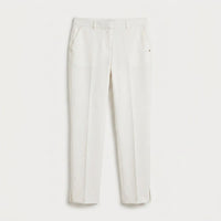 Pantalón Formal Slim Botón Oculto Crudo en plano