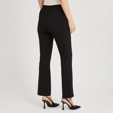 Pantalón Formal Recto Pretina Elasticada Negro