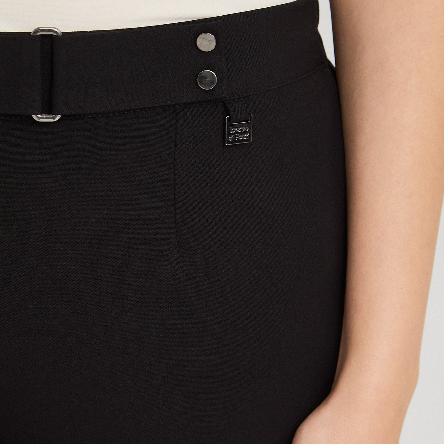 Pantalón Formal Recto Pretina Elasticada Negro