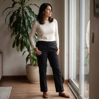 Pantalón Formal Recto Pretina Elasticada Negro lifestyle