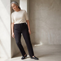 Pantalón Formal Recto Pretina Elasticada Negro lifestyle