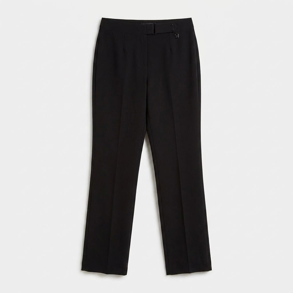 Pantalón Formal Recto Pretina Elasticada Negro en plano