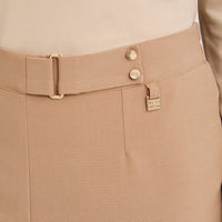 Pantalón Formal Recto Pretina Elasticada Camel