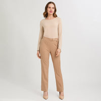 Pantalón Formal Recto Pretina Elasticada Camel