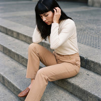 Pantalón Formal Recto Pretina Elasticada Camel lifestyle