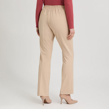 Pantalón Formal Recto Pretina Elasticada Beige