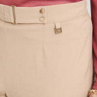 Pantalón Formal Recto Pretina Elasticada Beige