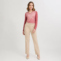 Pantalón Formal Recto Pretina Elasticada Beige