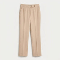 Pantalón Formal Recto Pretina Elasticada Beige en plano
