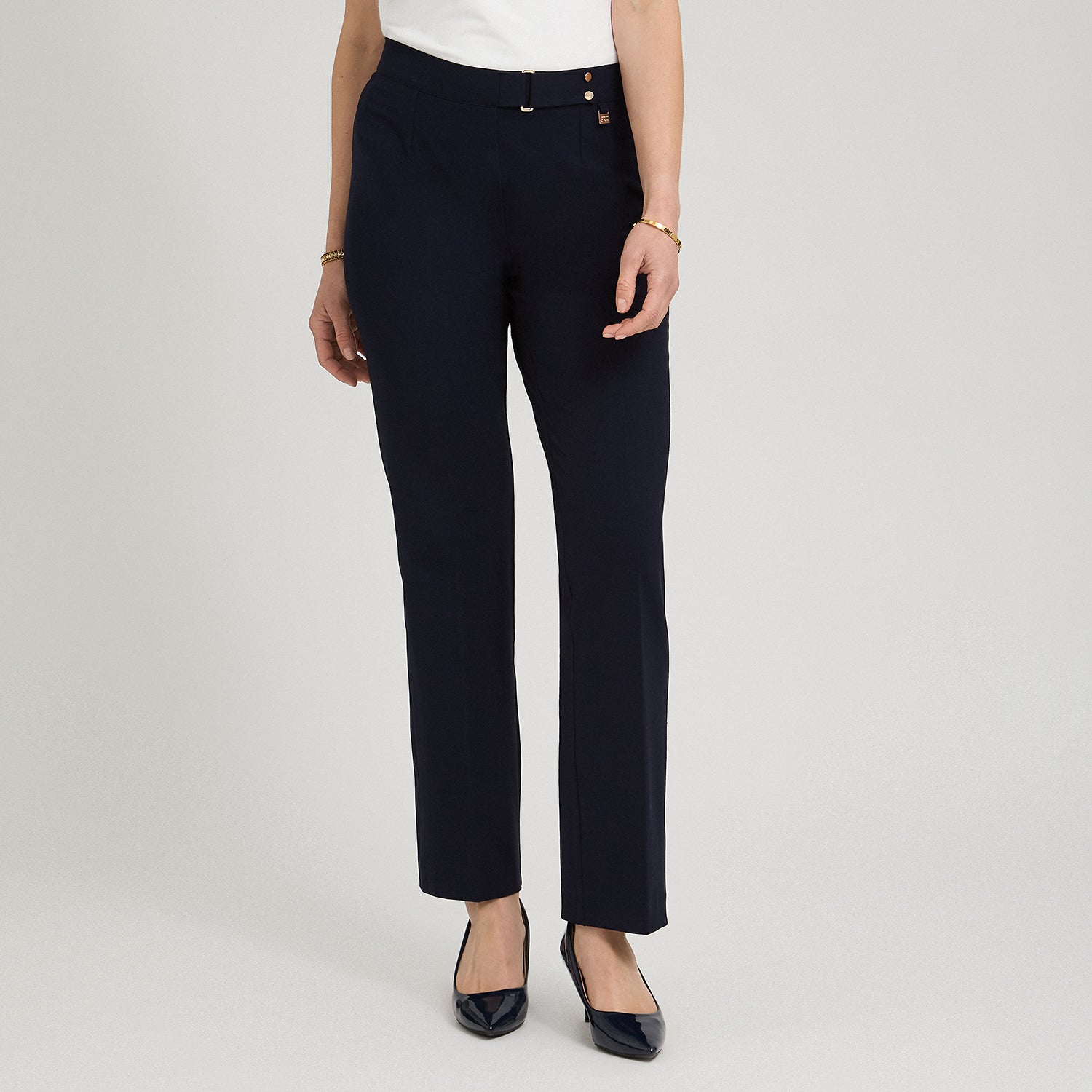 Pantalón Formal Recto Pretina Elasticada Azul