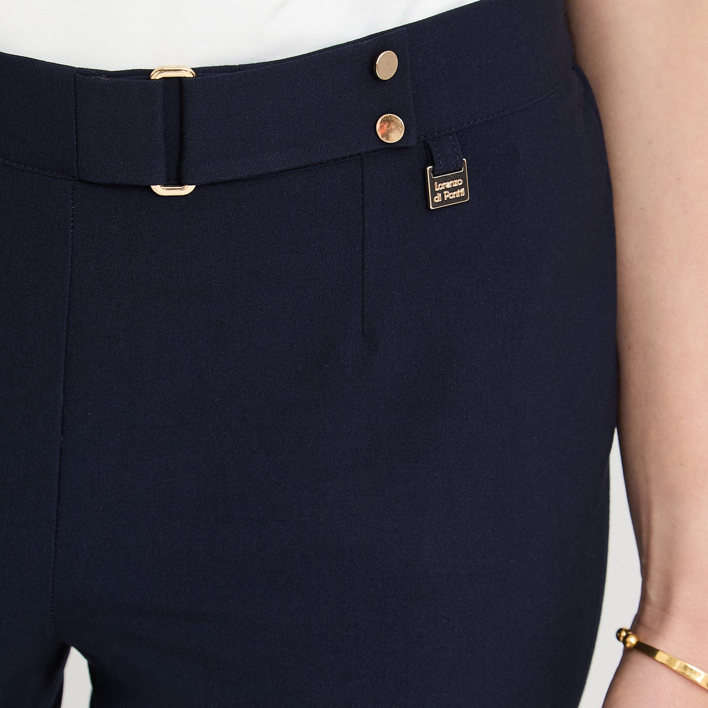 Pantalón Formal Recto Pretina Elasticada Azul