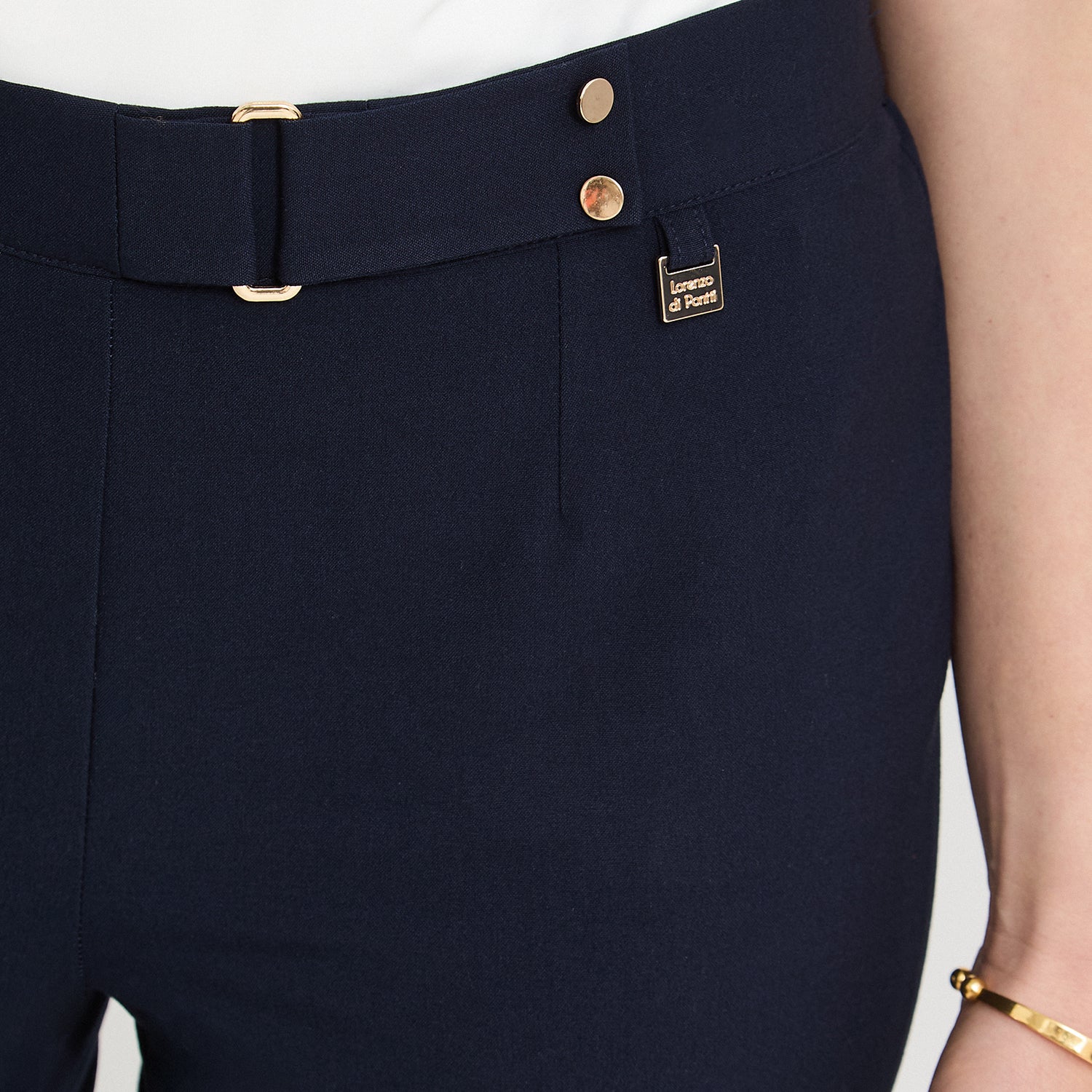Pantalón Formal Recto Pretina Elasticada Azul