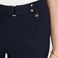 Pantalón Formal Recto Pretina Elasticada Azul