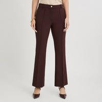 Pantalón Formal Flare con un Botón Café