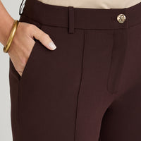 Pantalón Formal Flare con un Botón Café