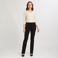 Pantalón Formal Flare con Botones en Bolsillos Negro