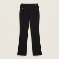 Pantalón Formal Flare con Botones en Bolsillos Negro en plano