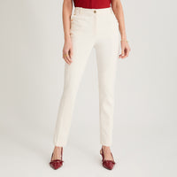 Pantalón Formal Slim con Botones en Bolsillos Arena