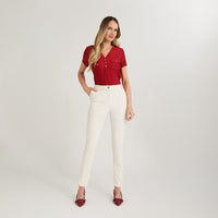 Pantalón Formal Slim con Botones en Bolsillos Arena