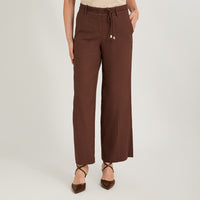 Pantalón Formal de Lino Palazzo Café