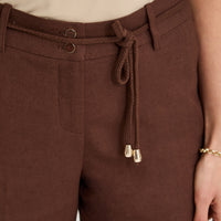 Pantalón Formal de Lino Palazzo Café