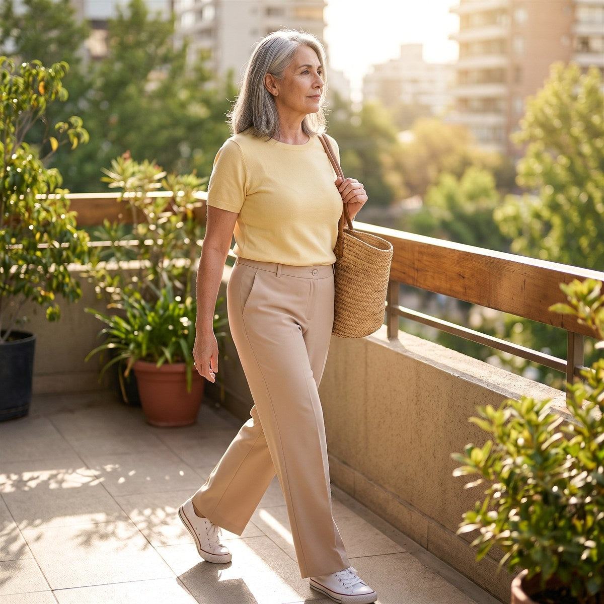 Pantalón Formal Sastrero Básico Liviano Beige lifestyle