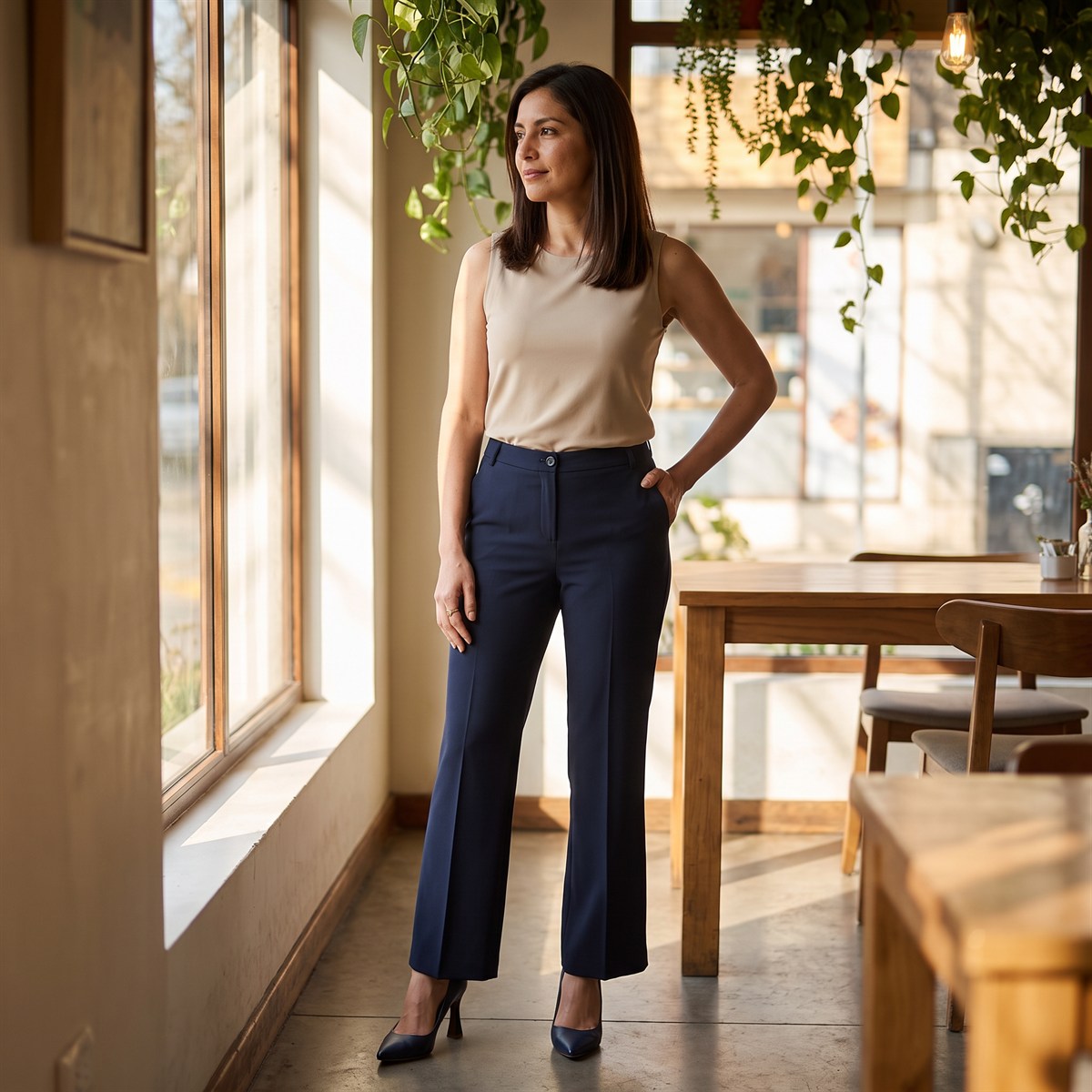 Pantalón Formal Sastrero Básico Liviano Azul lifestyle