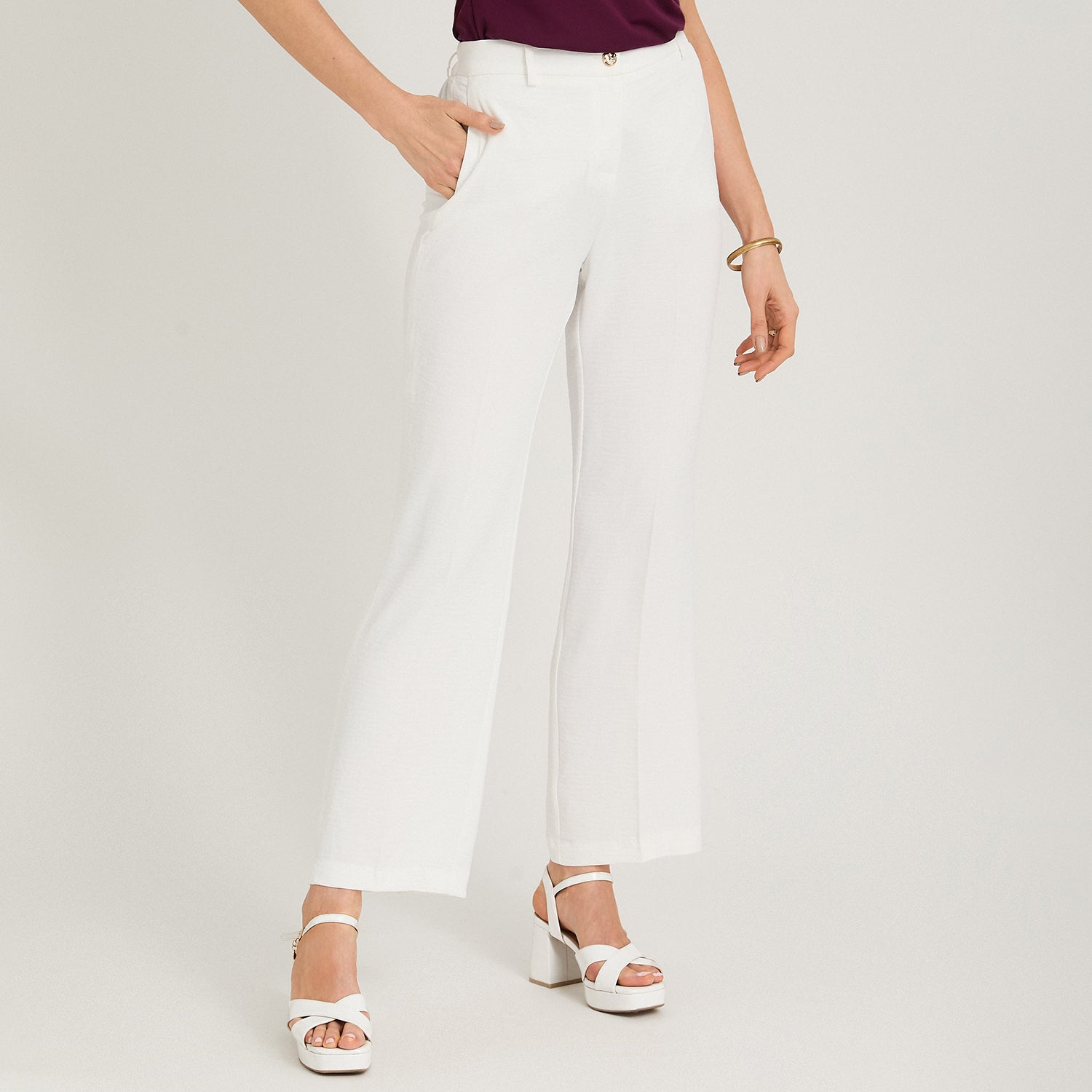 Pantalón Formal Palazzo Liviano Crudo