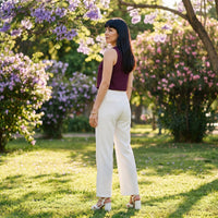 Pantalón Formal Palazzo Liviano Crudo lifestyle