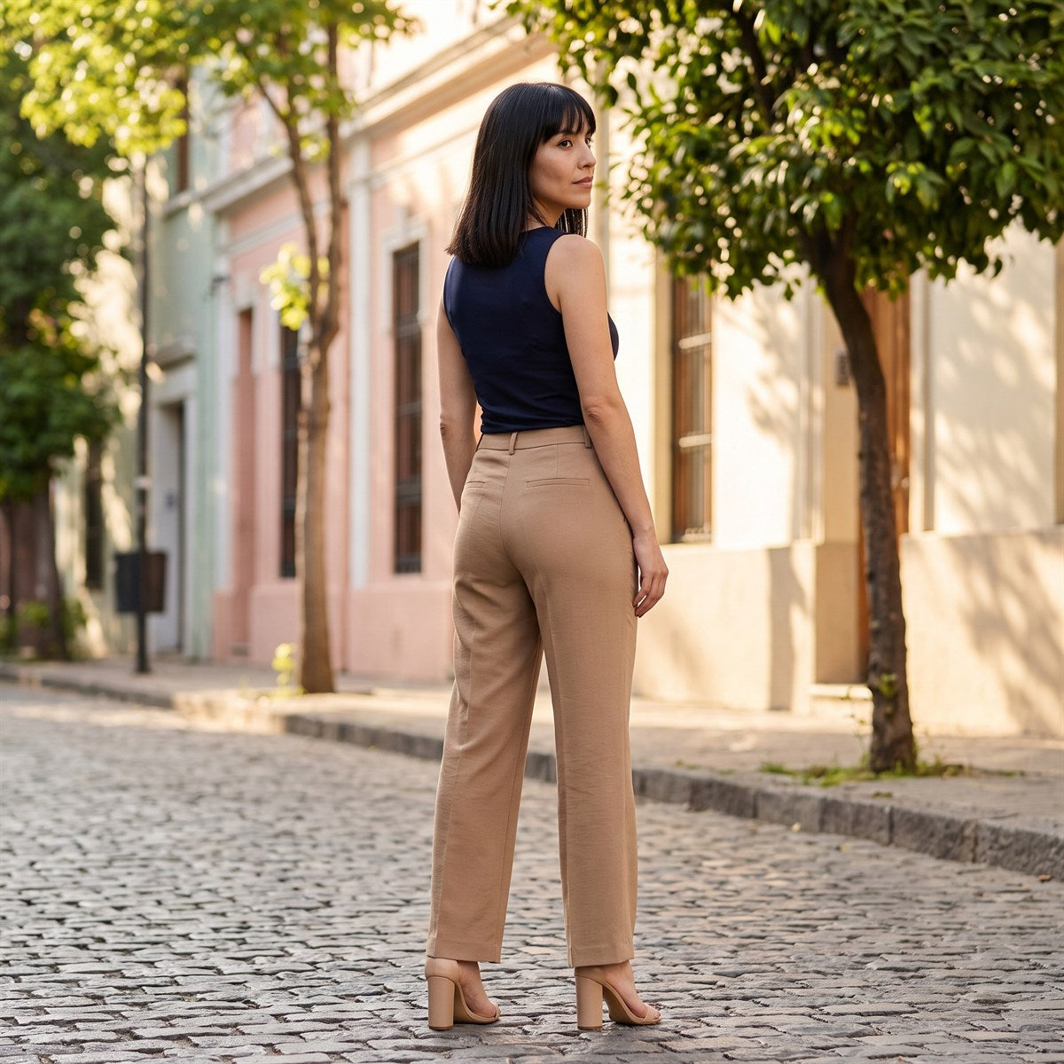 Pantalón Formal Palazzo Liviano Camel lifestyle