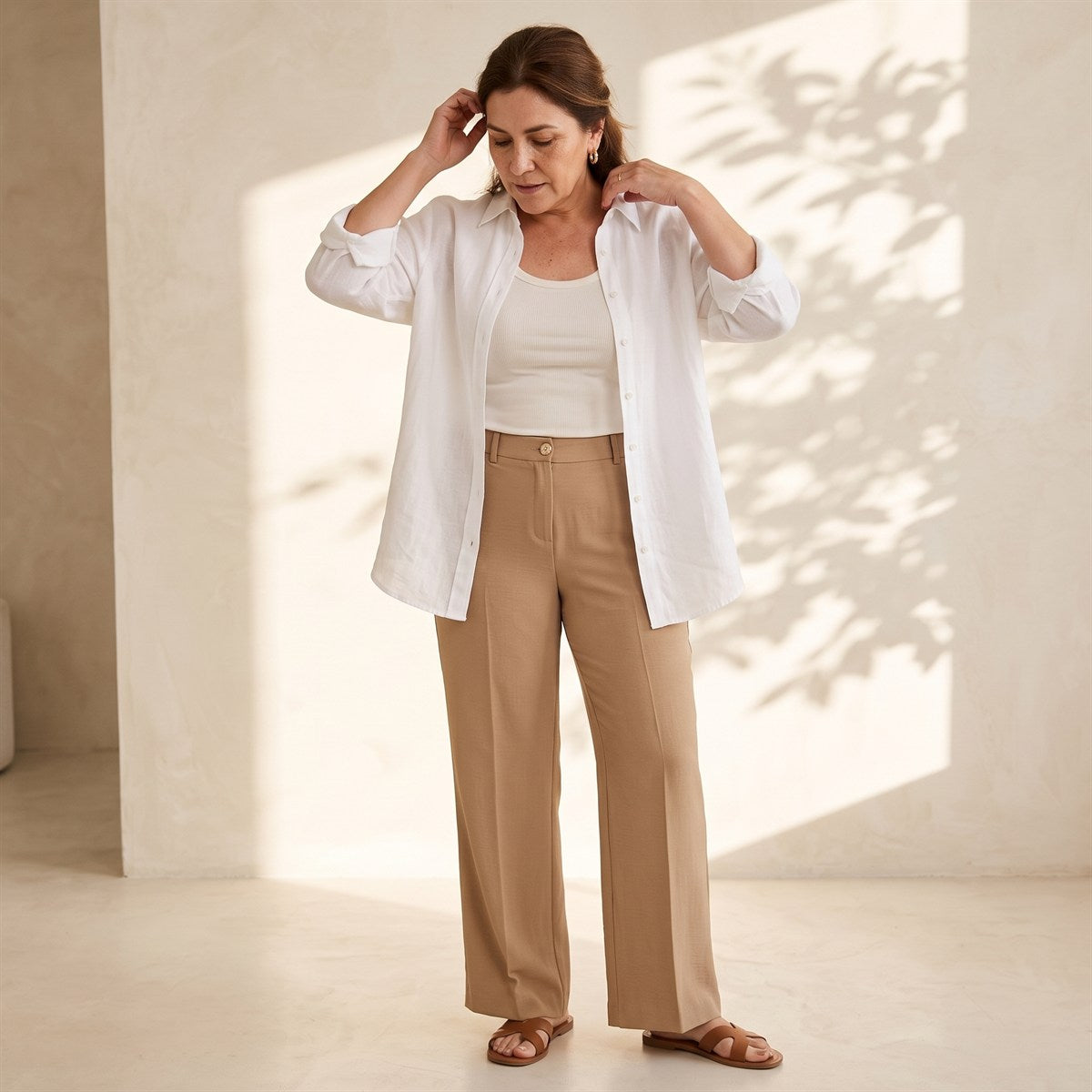 Pantalón Formal Palazzo Liviano Camel lifestyle