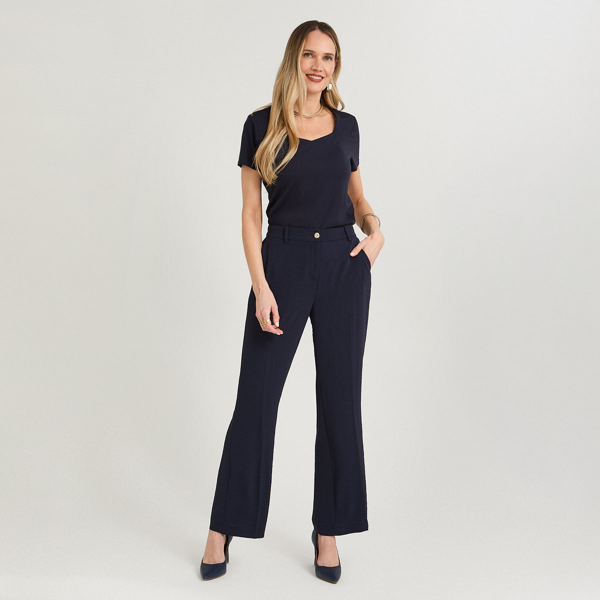 Pantalón Formal Palazzo Liviano Azul