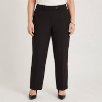 Pantalón Formal Slim un Botón Negro en modelo plus size