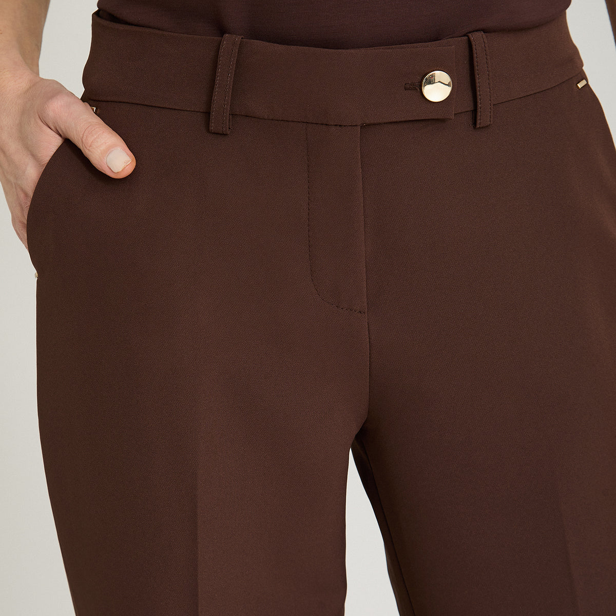 Pantalón Formal Slim un Botón Café