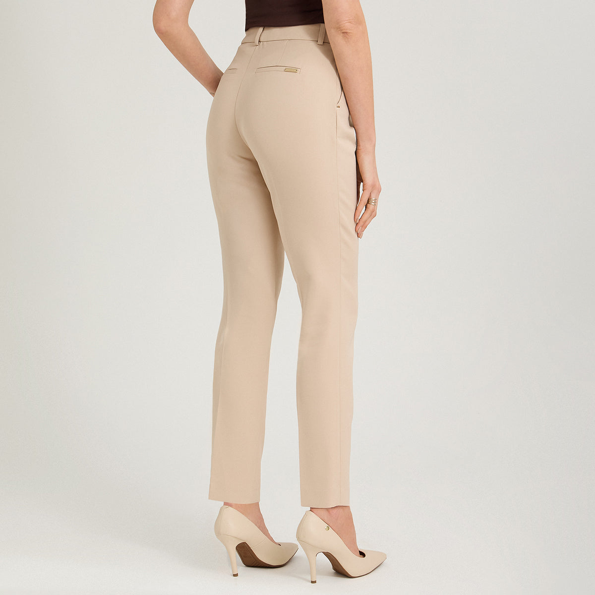 Pantalón Formal Slim un Botón Beige