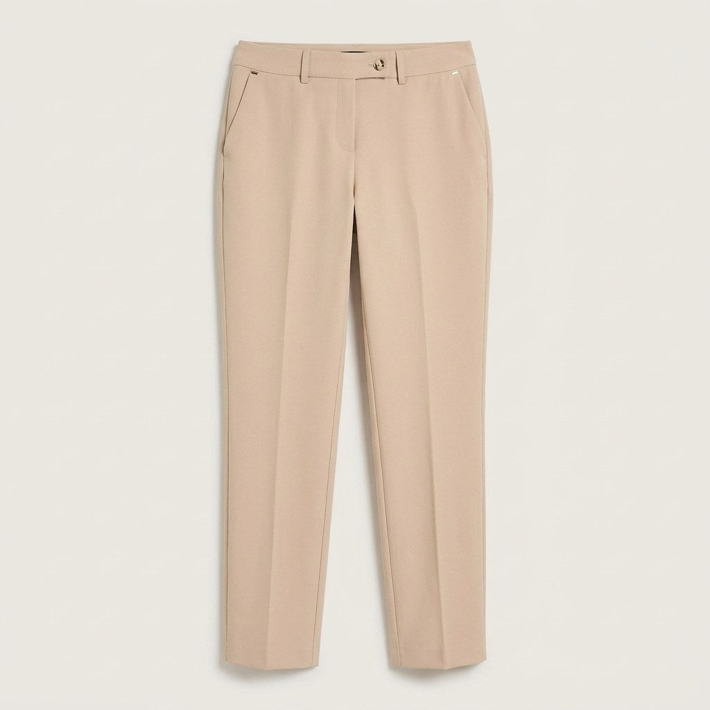 Pantalón Formal Slim un Botón Beige en plano