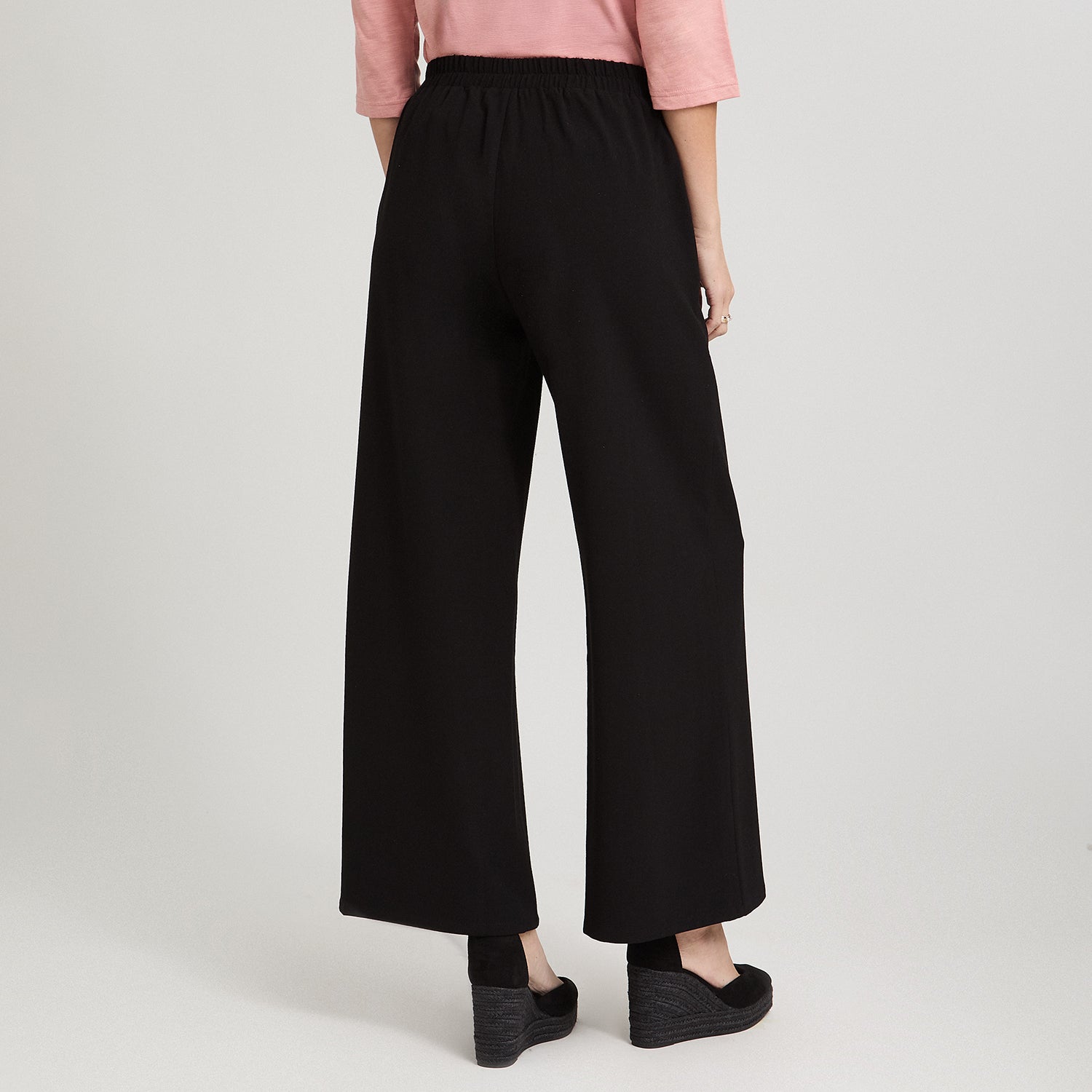Pantalón Sport Palazzo Pretina Elasticada Negro