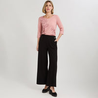 Pantalón Sport Palazzo Pretina Elasticada Negro