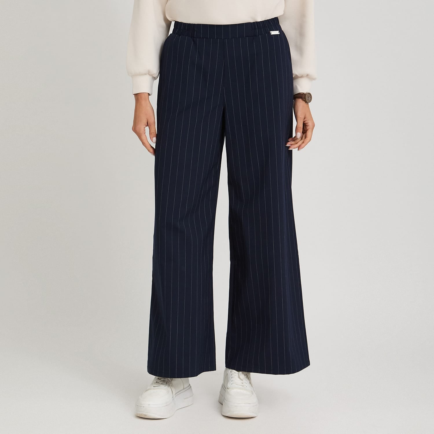 Pantalón Sport Palazzo Pretina Elasticada Azul