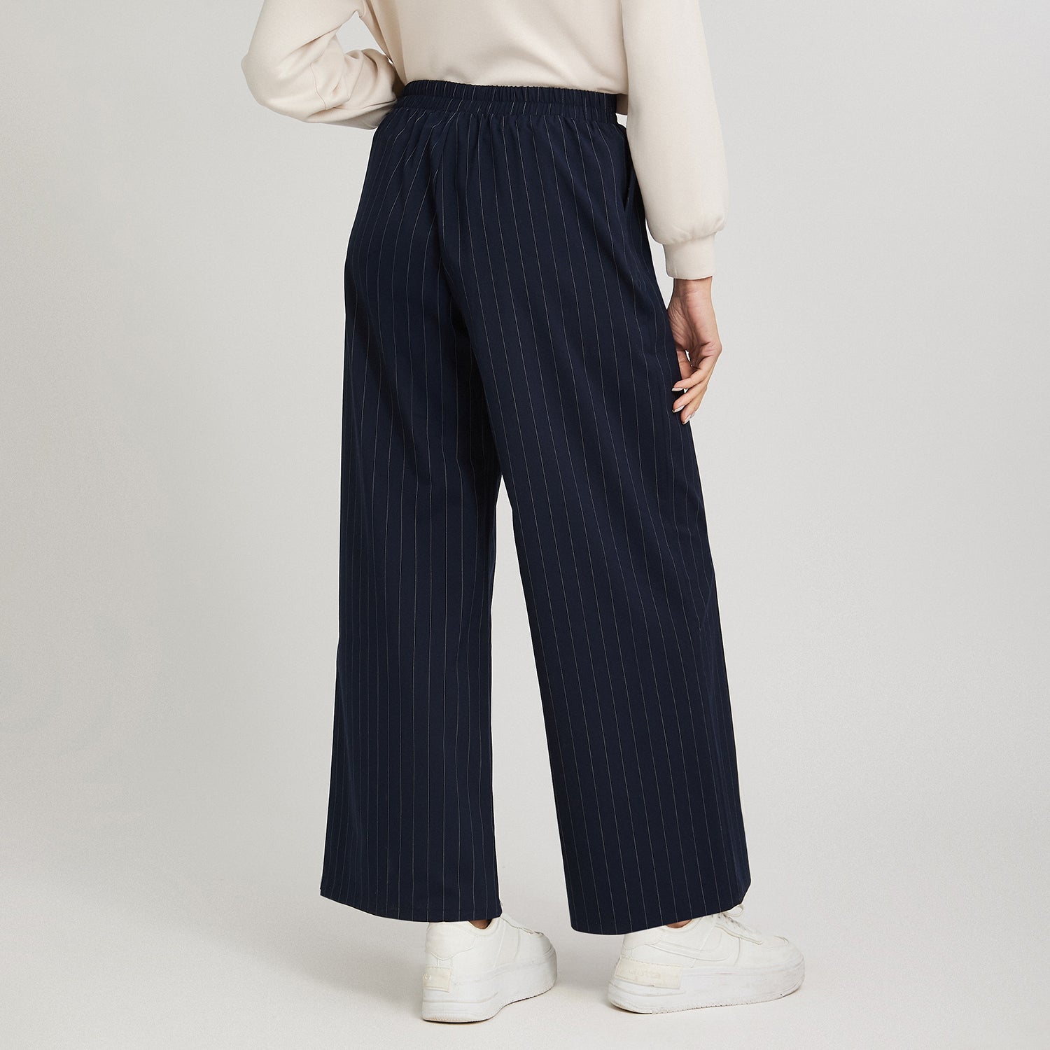 Pantalón Sport Palazzo Pretina Elasticada Azul