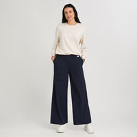Pantalón Sport Palazzo Pretina Elasticada Azul