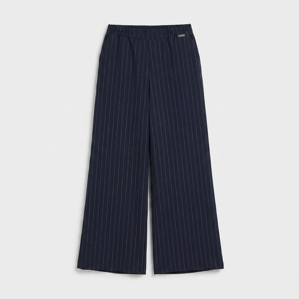 Pantalón Sport Palazzo Pretina Elasticada Azul en plano
