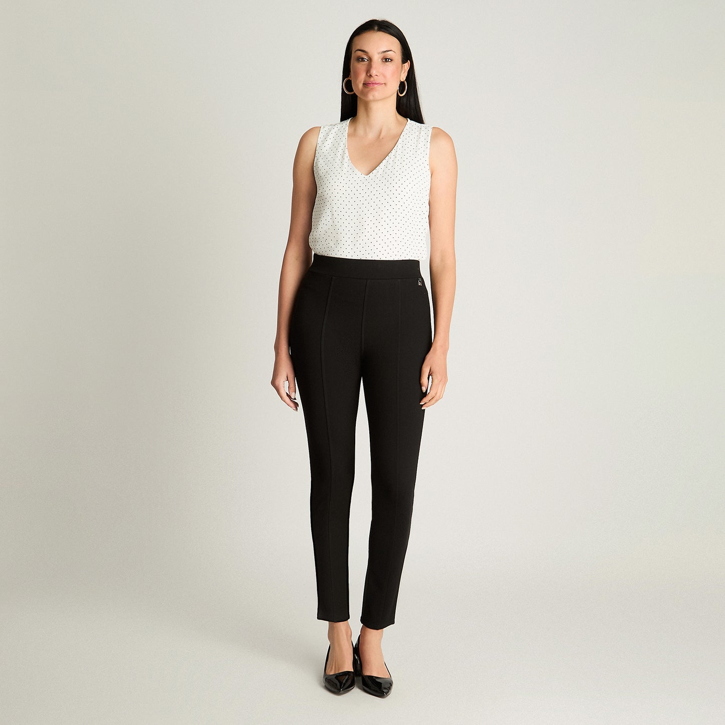 Calza Skinny Con Push Up Negro Lorenzo Di Pontti