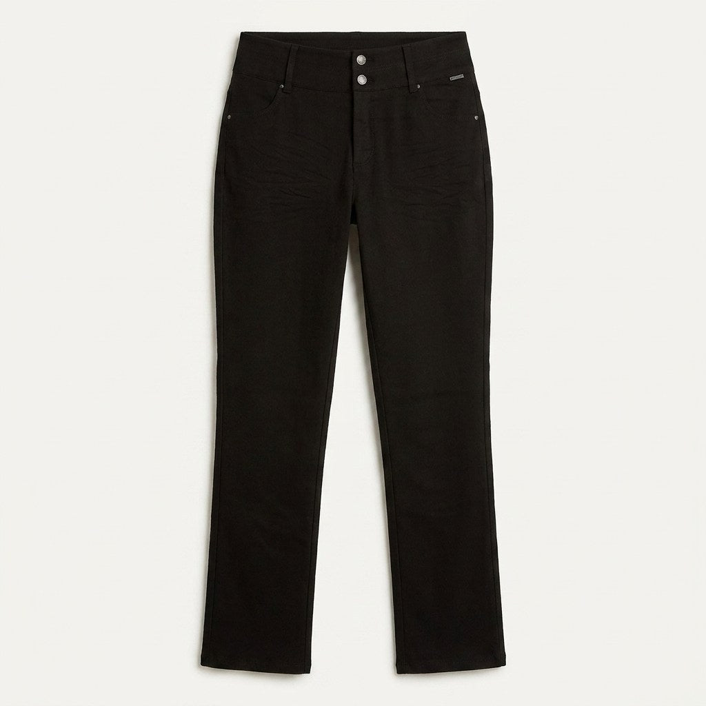 Calza Recta Dos Botones Negro en plano