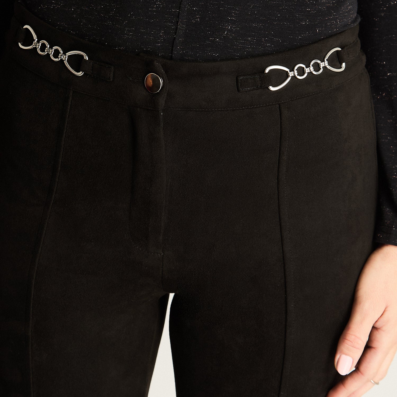 Calza Skinny De Suede Negro