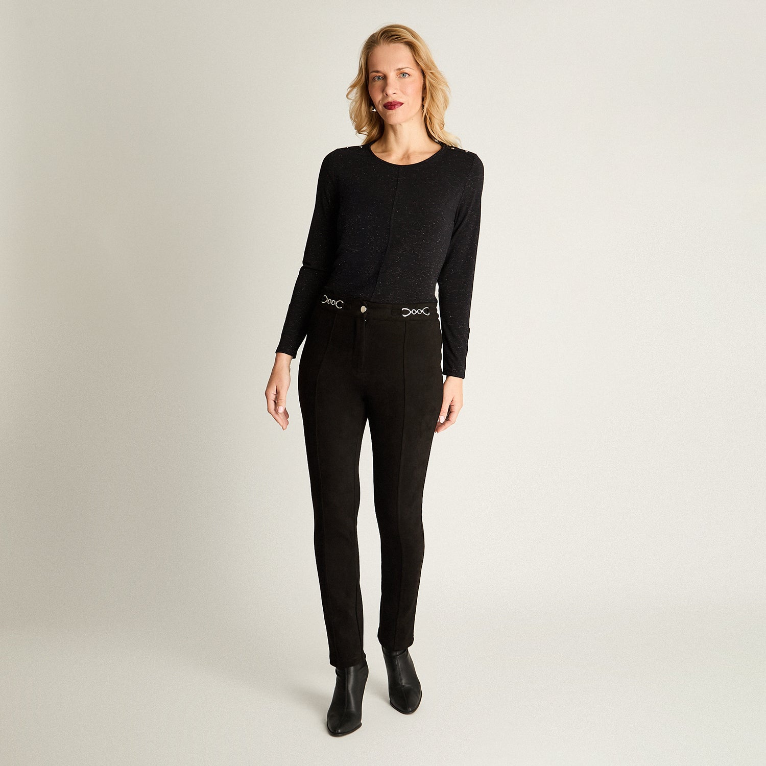 Calza Skinny De Suede Negro