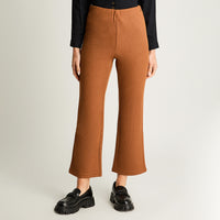 Calza Suede Mini Flare Camel Curvi