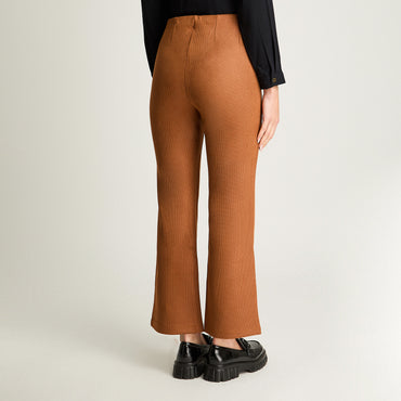 Calza Suede Mini Flare Camel Curvi