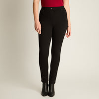 Calza Negro Elasticidad Media Sin Forro Calce Normal Tela Punto